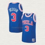Camiseta Allen Iverson NO 3 Philadelphia 76ers Mitchell & Ness 1996-97 Azul