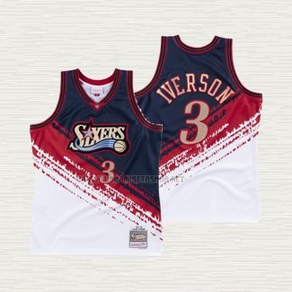 Camiseta Allen Iverson NO 3 Philadelphia 76ers Mitchell & Ness Negro