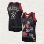 Camiseta Allen Iverson NO 3 Philadelphia 76ers Retro Slam Negro