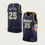 Camiseta Austin Rivers NO 25 Denver Nuggets Ciudad 2021-22 Azul