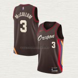 Camiseta CJ McCollum NO 3 Portland Trail Blazers Ciudad 2020-21 Marron