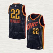 Camiseta Cason Wallace NO 22 Oklahoma City Thunder Ciudad 2023-24 Negro