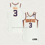 Camiseta Chris Paul NO 3 Phoenix Suns Association Autentico 2021 Blanco