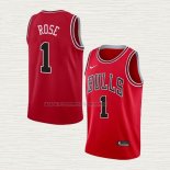 Camiseta Derrick Rose NO 1 Chicago Bulls Icon Rojo