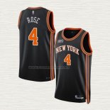 Camiseta Derrick Rose NO 4 New York Knicks Ciudad 2021-22 Negro