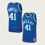 Camiseta Dirk Nowitzki NO 41 Dallas Mavericks Mitchell & Ness 1998-99 Azul