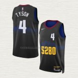 Camiseta Hunter Tyson NO 4 Denver Nuggets Ciudad 2023-24 Negro