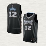 Camiseta Ja Morant NO 12 Memphis Grizzlies Ciudad 2022-23 Negro