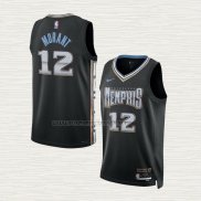 Camiseta Ja Morant NO 12 Memphis Grizzlies Ciudad 2022-23 Negro