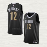 Camiseta Ja Morant NO 12 Memphis Grizzlies Ciudad 2023-24 Negro