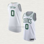 Camiseta Jayson Tatum NO 0 Boston Celtics Association Autentico Blanco