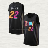 Camiseta Jimmy Butler NO 22 Miami Heat Ciudad 2021-22 Negro
