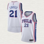 Camiseta Joel Embiid NO 21 Philadelphia 76ers Association Blanco