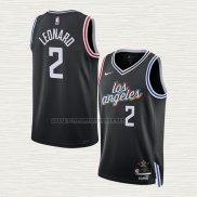 Camiseta Kawhi Leonard NO 2 Los Angeles Clippers Ciudad 2022-23 Negro