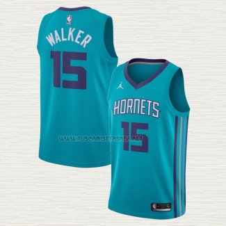 Camiseta Kemba Walker NO 15 Charlotte Hornets Icon Verde