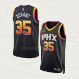 Camiseta Kevin Durant NO 35 Phoenix Suns Statement 2022-23 Negro