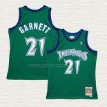 Camiseta Kevin Garnett NO 21 Nino Minnesota Timberwolves Hardwood Classics Throwback 1997-98 Verde