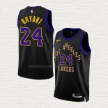 Camiseta Kobe Bryant NO 24 Los Angeles Lakers Ciudad 2023-24 Negro
