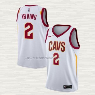Camiseta Kyrie Irving NO 2 Cleveland Cavaliers Association 2017-18 Blanco