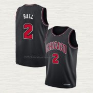 Camiseta Lonzo Ball NO 2 Chicago Bulls Statement 2021 Negro