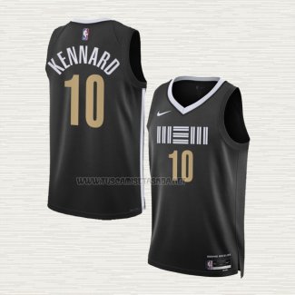 Camiseta Luke Kennard NO 10 Memphis Grizzlies Ciudad 2023-24 Negro