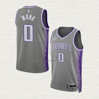 Camiseta Malik Monk NO 0 Sacramento Kings Ciudad 2022-23 Gris