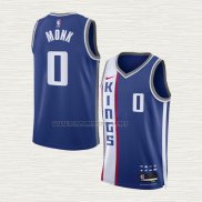 Camiseta Malik Monk NO 0 Sacramento Kings Ciudad 2023-24 Azul