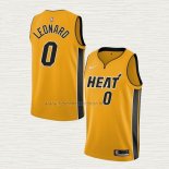 Camiseta Meyers Leonard NO 0 Miami Heat Earned 2020-21 Oro