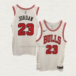 Camiseta Michael Jordan NO 23 Chicago Bulls Association Autentico Blanco