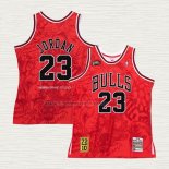 Camiseta Michael Jordan NO 23 Chicago Bulls Mitchell & Ness Hebru Brantley Rojo