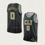 Camiseta Miles Bridges NO 0 Charlotte Hornets Ciudad 2022-23 Negro