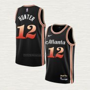 Camiseta NO 12 Atlanta Hawks Ciudad 2022-23 Negro De'andre Hunter