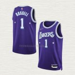 Camiseta NO 1 Los Angeles Lakers Ciudad 2021-22 Violeta D'Angelo Russell