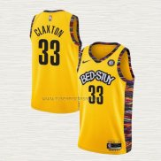 Camiseta Nicolas Claxton NO 33 Brooklyn Nets Ciudad 2020-21 Amarillo