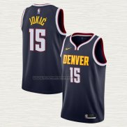 Camiseta Nikola Jokic NO 15 Denver Nuggets Icon 2020-21 Azul