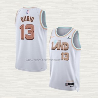 Camiseta Ricky Rubio NO 13 Cleveland Cavaliers Ciudad 2022-23 Blanco
