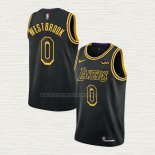 Camiseta Russell Westbrook NO 0 Los Angeles Lakers Ciudad Negro