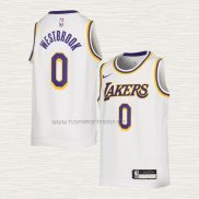 Camiseta Russell Westbrook NO 0 Nino Los Angeles Lakers Association 2022-23 Blanco