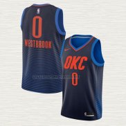 Camiseta Russell Westbrook NO 0 Oklahoma City Thunder Statement Azul