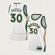 Camiseta Sam Hauser NO 30 Boston Celtics Ciudad 2023-24 Blanco