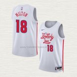 Camiseta Shake Milton NO 18 Philadelphia 76ers Ciudad 2022-23 Blanco