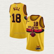 Camiseta Solomon Hill NO 18 Atlanta Hawks Ciudad 2021-22 Amarillo