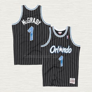 Camiseta Tracy McGrady NO 1 Orlando Magic Hardwood Classics Throwback Negro