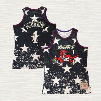 Camiseta Tracy McGrady NO 1 Toronto Raptors Mitchell & Ness Independence Day Negro