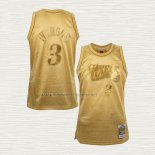 Camiseta Allen Iverson NO 3 Philadelphia 76ers Mitchell & Ness 2000-01 Oro