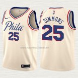 Camiseta Ben Simmons NO 25 Nino Philadelphia 76ers Ciudad Crema