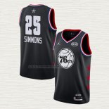 Camiseta Ben Simmons NO 25 Philadelphia 76ers All Star 2019 Negro