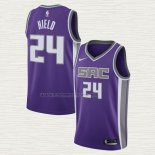 Camiseta Buddy Hield NO 24 Sacramento Kings Icon Violeta