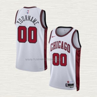 Camiseta Chicago Bulls Personalizada Ciudad 2022-23 Blanco