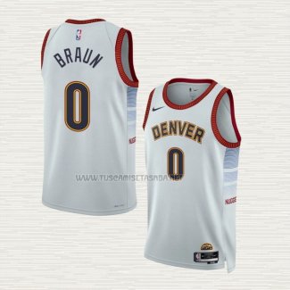 Camiseta Christian Braun NO 0 Denver Nuggets Ciudad 2022-23 Blanco